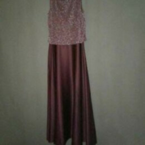Rachel Kaye Dress Plum Shimmer Mock 2pc - Picture 2 of 2
